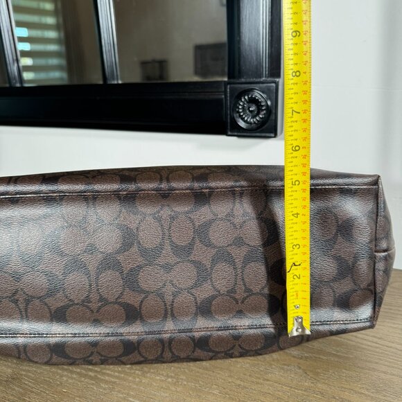 Coach Peyton Signature Chain Tote — Brown/Tan Monogram - Picture 7 of 15